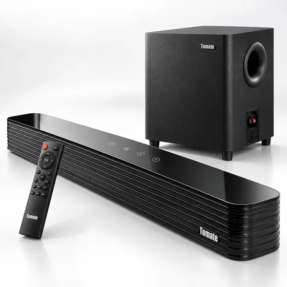 Kit Soundbar 2.1 Tomate 130w Bluetooth Óptica Subwoofer