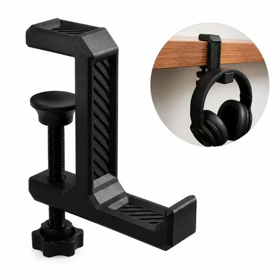 Suporte Fone Ouvido Headset Mesa Gancho Setup Gamer Ajustável