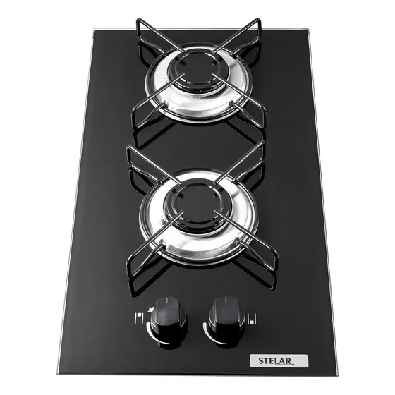 Fogão Cooktop A Gas 2 Bocas Mesa de Vidro Temperado Stelar Nivus Preto
