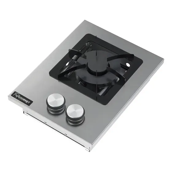 Cooktop Embutir Industrial Gás 1 Boca Dupla a gás Aço Inox grelha 20x20 área gourmet