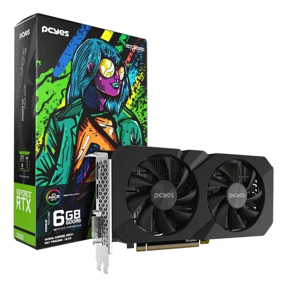 Placa De Video Rtx 3050 Pcyes Projeto Edge 6gb Gddr6 Dlss