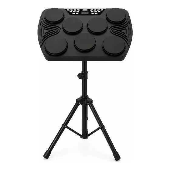 Bateria Eletrônica 7 Pads Com Pedais Baquetas E Suporte