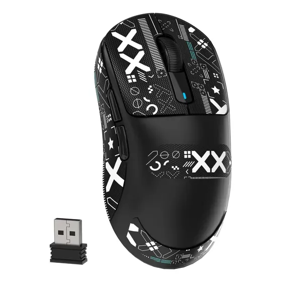 Rato Gamer Sem Fio Attack Shark X3 Leve Com Sensor Paw3395 Cor Preto E Fita Adesiva