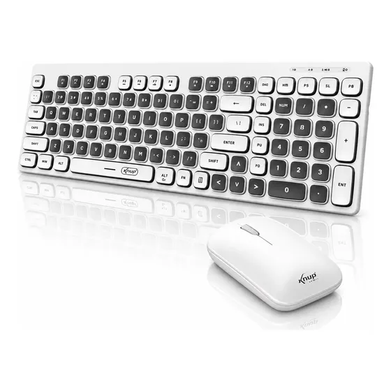 Kit Teclado E Mouse Sem Fio Membrana 1600 Dpi Knup