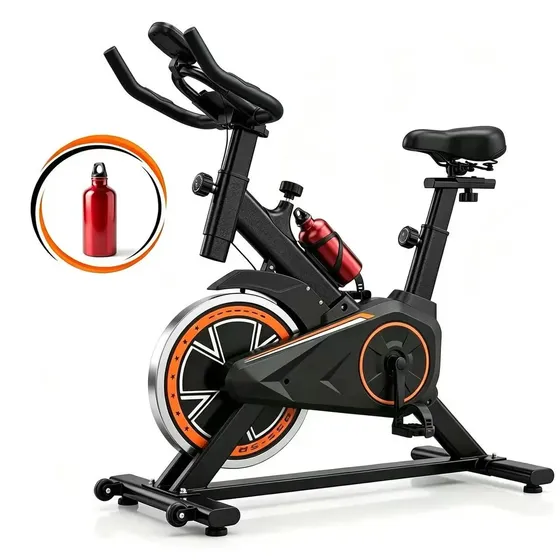 JAGUARIDE Bicicleta Ergométrica Spinning MB-Q7 Profissional Equipamentos De Ginástica Para Uso Interno Silenciosa Suporta 120kg Preto-laranja