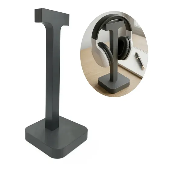 Suporte De Mesa Para Headset Fone De Ouvido Headphone Gamer Minimalista Preto