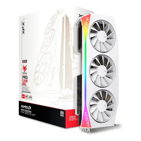 Placa De Vídeo Xfx Mercury Rx 9070 Xt Oc 16gb Gddr6 256-bit