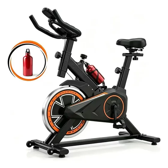 Rush Mb Q7 Bicicleta Ergométrica Spinning Profissional Equipamentos De Ginástica Para Uso Interno Silenciosa Com Monitorar A Frequência Cardíaca, Suporta 120kg, Ajustáveis Preto