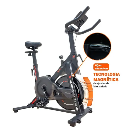 Bicicleta Ergométrica Spinning Com Roda Inércia 4kg Magnética Preto