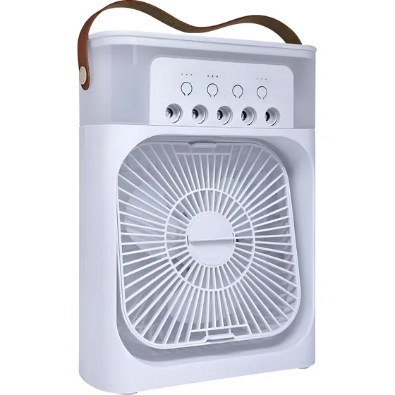 Ventilador Portátil Umidificador De Mesa Ar Frio Led Timer