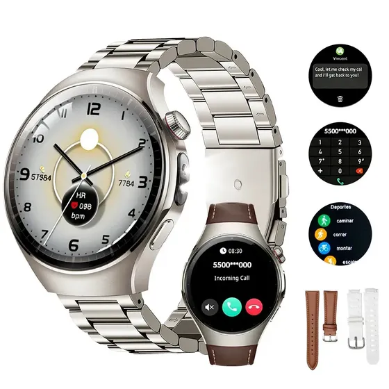 Smartwatch Jiditech Watch5plus Esportivo Prateado com Tela de 1.53" e Chamadas Bluetooth