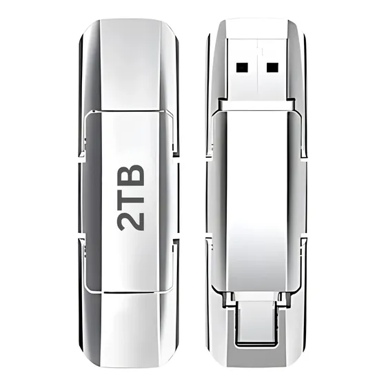 .aa Memória Usb 2tb Alta Velocidade 3.1 2 Em 1 Tipo C-usb. Prateado Silver