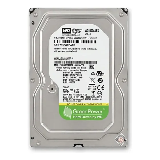 Hd Interno Wd Av 500gb 3.5 Sata Iii 64mb Wd5000aurx Dvr Pc (Recondicionado) Hd Interno Wd Av 500gb 3.5 Sata Iii 64mb Wd5000aurx Dvr Pc (Recondicionado)