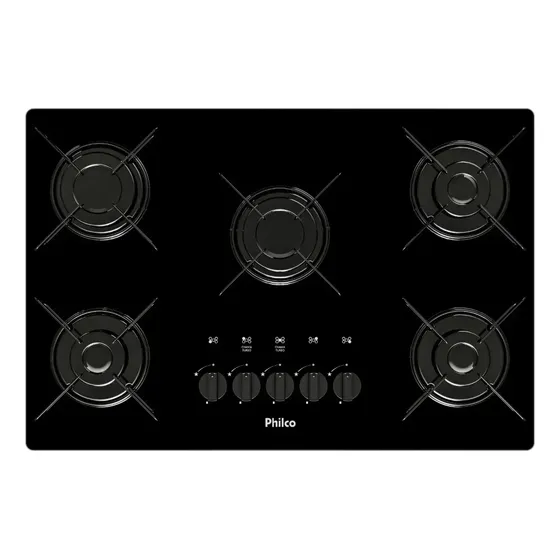 Cooktop 5 Bocas a Gás Philco Bivolt PCT05A Cooktop 5 Bocas a Gás Philco Bivolt PCT05A