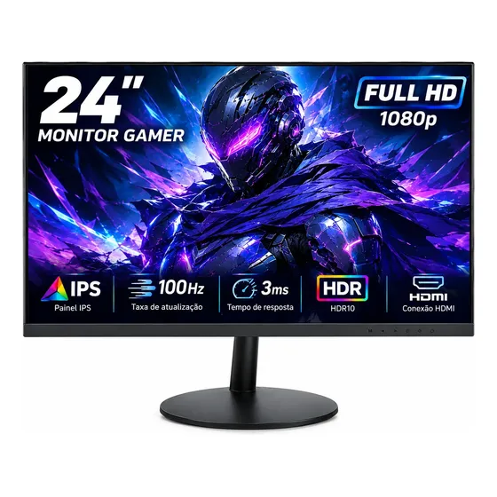Monitor Gamer 24 Ips Full Hd 100hz 3ms Hdr Tela Hdmi Pc