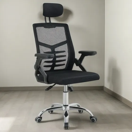 Cadeira De Escritório Chairflex Pro Evolux Hib Giratória Cor Preto Material do estofamento Mesh