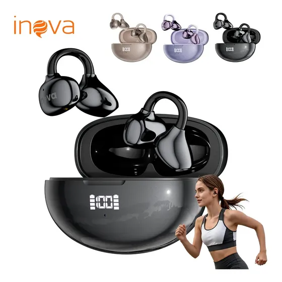 Fone de Ouvido Bluetooth Inova Clip-ear TWS sem Fio com ANC e 18h de Bateria