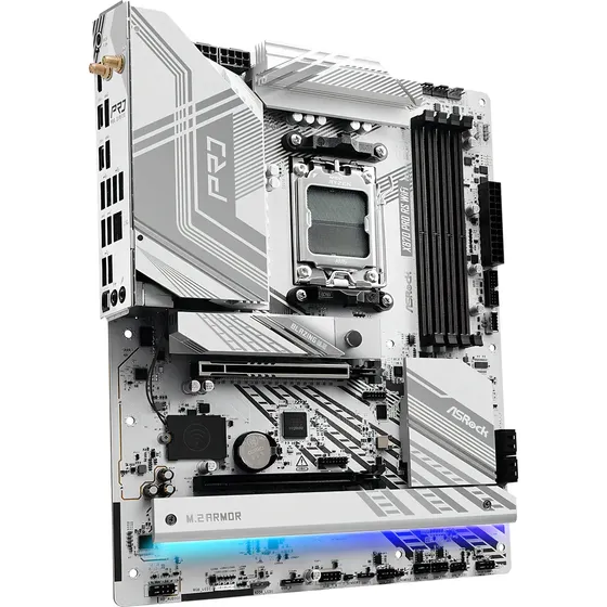 Placa Branca Asrock Amd X870 Pro Rs Wifi Am5 Atx