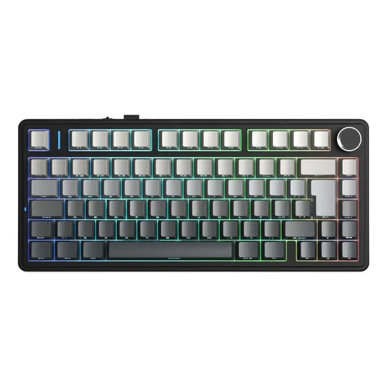 Teclado Aula F75 Mecânico Preto Degradê Tri Mode Gamer Anbt2 Preto Degradê Português Brasil