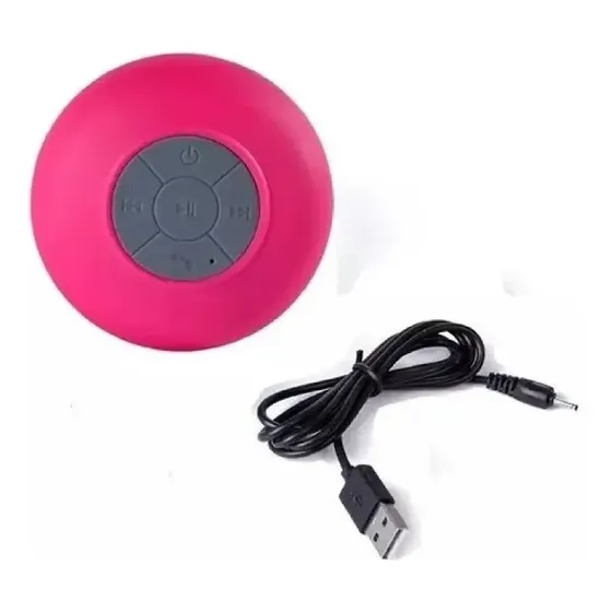 Mini Caixinha Som Bluetooth Portátil Prova De Água Ventosa Cor Rosa