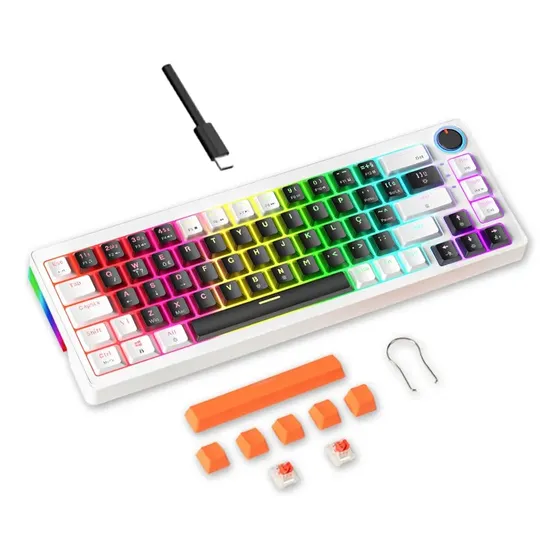 Teclado Mecânico 68 Teclas Abnt2 Rgb - Jogos E Escritório Teclado Mecânico 68 Teclas Abnt2 Rgb - Jogos E Escritório