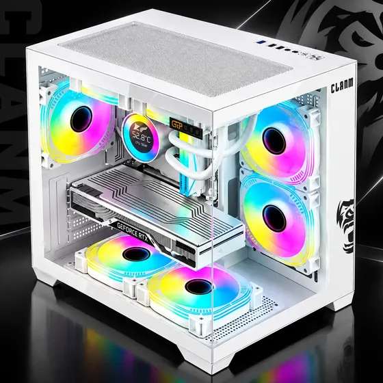 Gabinete Pc Gamer Branco Rgb Vidro Temperado Atx Water Coole
