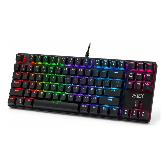 Teclado Gamer Mecânico Com Fio Argb Switch Blue 75% Aitek