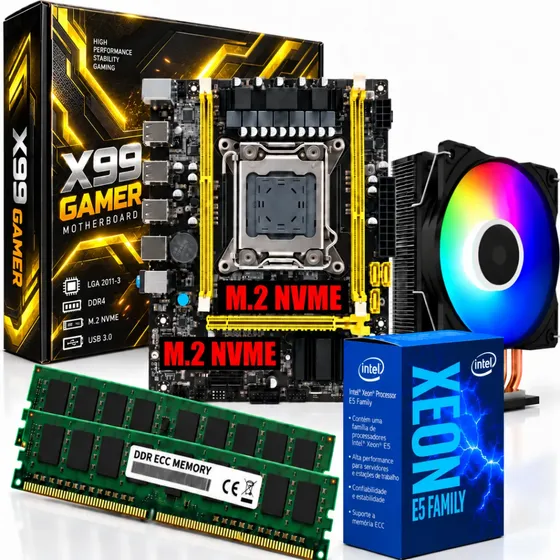 Kit Upgrade Xeon E5 2680 V4 24 Nucleos, Placa Mãe, 16gb Ddr4