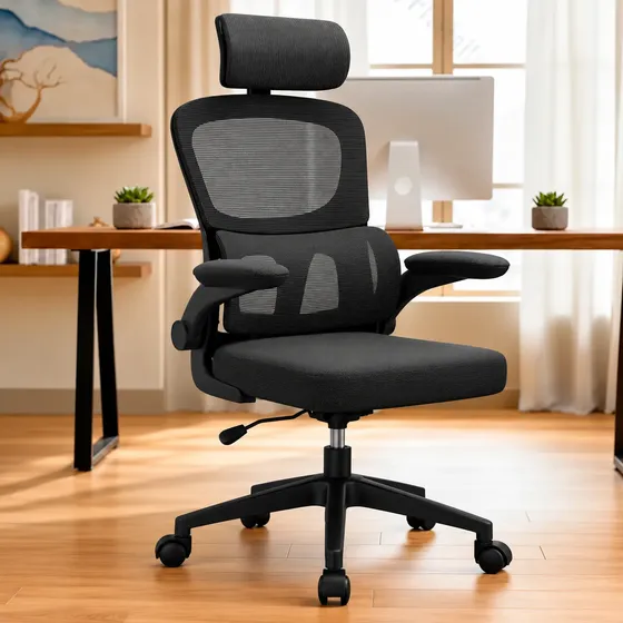 Cadeira Escritório Ergonômica Suporte Lombar E Apoio De Cabe