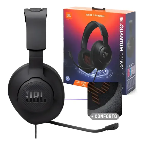 Headset Gamer Jbl Quantum 100m2 Com Microfone Para Ps5 Xbox Preto