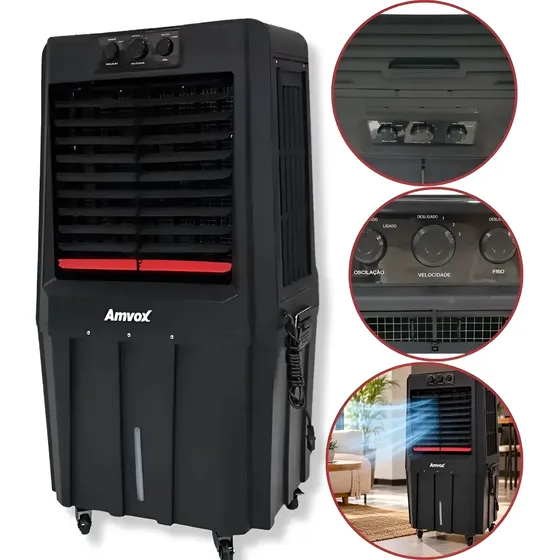 Climatizador De Ar Grande 90 Litros Amvox Acl9022 Preto