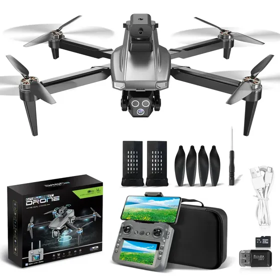 Drone L930 Motor Brushles Profissionals Com Câmeras Tela De 4.5'' 4k Hd 2 Baterias