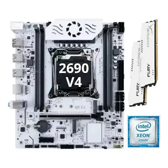 Kit Placa-mãe X99 com Xeon E5-2690 V4 e 16GB RAM DDR4 ECC