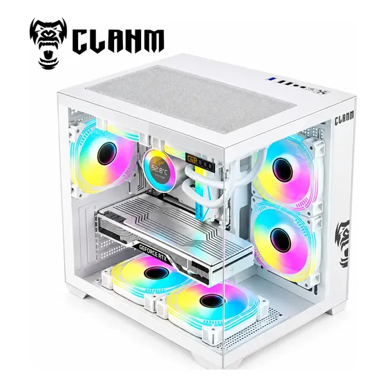 Gabinete Gamer Branco Rgb Vidro Temperado Atx Para Pc Gamer