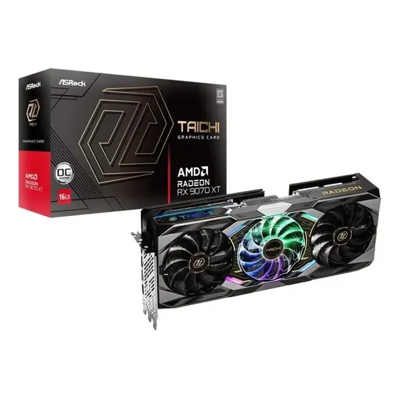 Placa De Vídeo Asrock Amd Radeon Rx 9070 Xt Taichi Oc 16gb