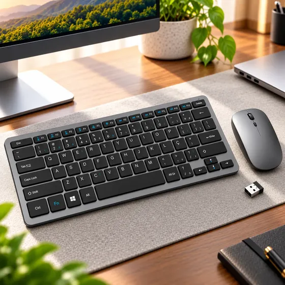 Kit Teclado E Mouse Sem Fio Recarregável Bluetooth Abnt2