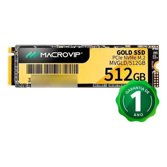 Ssd Macrovip 512gb M.2 Gold Nvme Pcie - Mvgld/512gb Cor Preto