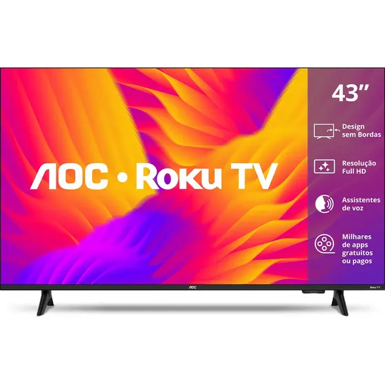 Smart Tv 43 Polegadas Full Hd Roku 43s5155 Aoc Bivolt