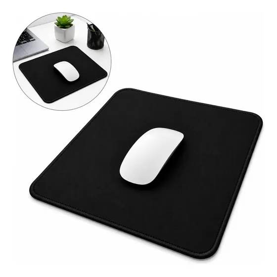 Mouse Pad Gamer Sem Estampa Preto Liso Antiderrapante 27x30