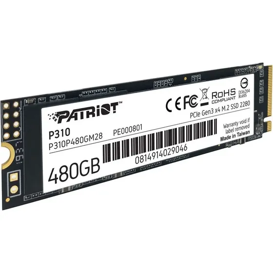 Ssd Patriot P310 480gb M.2 Nvme Pcie 3.0 Preto