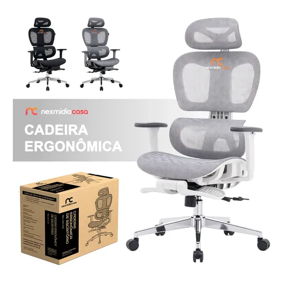 Cadeira De Escritório Ergonômica Mesh Reclinável Adaptável