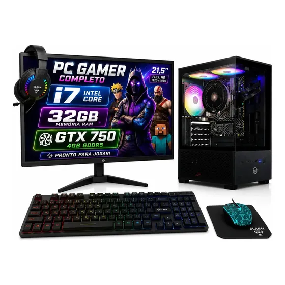 Pc Gamer Completo I7, Ram 32gb, Ssd 1tb + Placa De Video 4gb Pc Gamer Completo I7, Ram 32gb, Ssd 1tb + Placa De Video 4gb