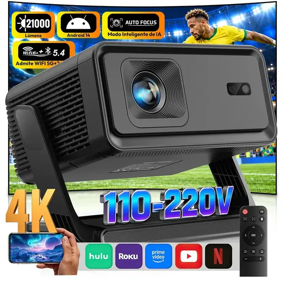 Projetor Conentool A1 H LED Smart com Foco Automático e Android 14