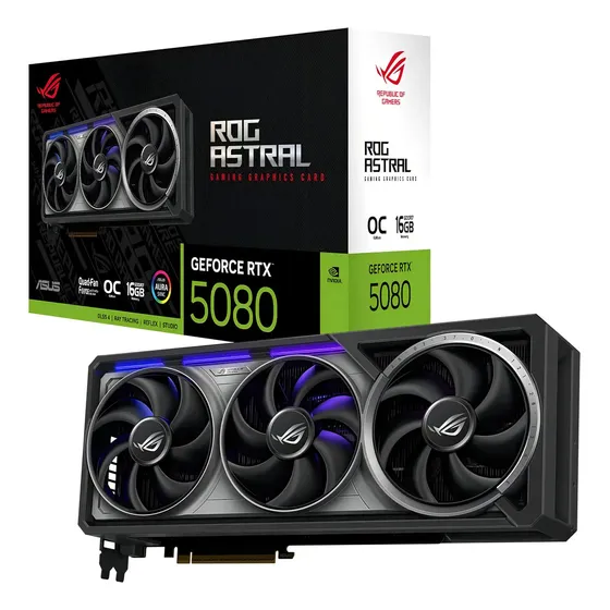 Placa de Vídeo VGA Asus Geforce Nvidia Rog Astral Rtx 5080 16gb Oc Edition