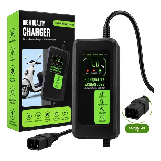 Carregador Bateria Lítio 60v 3a Bivolt Moto Elétrica 71,4v