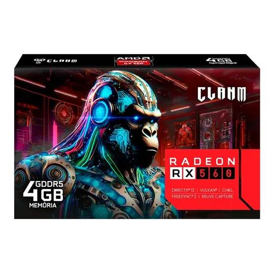 Placa De Video Amd Radeon Rx560 4gb 128bits Gddr5 Hdmi Gamer