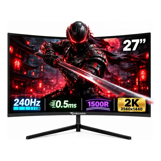 Monitor Gamer Curvo 27' 240hz 0,5ms 2k 2560x1440 Freesync Pc