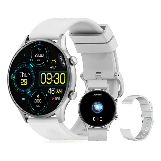 Smartwatch PEJE ZW04 Tela Touch HD 1.39" IP68 À Prova d'Água 2 Pulseiras Bluetooth Chamadas 123+ Modos Esportivos Masculino e Feminino para Android iOS