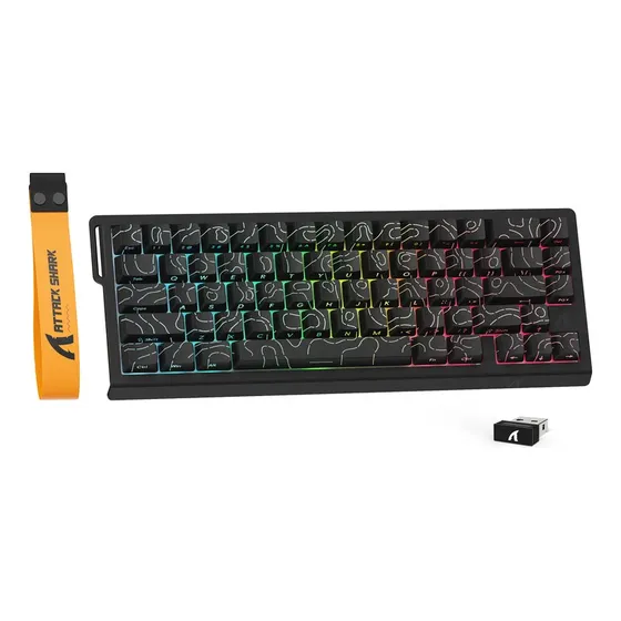 Attack Shark X68pro Teclado Gamer 8k Sem Fio He Rgb Tri-mode