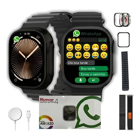 Relógio Smartwatch U4 Plus 49mm Serie 11 Amoled Gps Whatsapp Relógio Smartwatch U4 Plus 49mm Serie 11 Amoled Gps Whatsapp